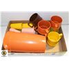 Image 1 : RETRO TUPPERWARE PITCHER, 7 MUGS & 4 MELMAC