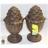 Image 1 : PAIR OF CAST IRON ACORN FINIALS 8 INCHES TALL