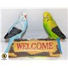 Image 1 : WELCOME BUDGIE BIRDS FIGURINE