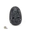 Image 1 : #116-NATURAL BLACK OBSIDIAN BUDDHIST PENDANT
