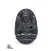 Image 1 : #115-NATURAL BLACK OBSIDIAN BUDDHIST PENDANT