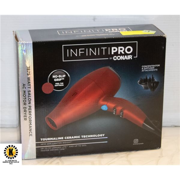 INFINITY PRO CONAIR HAIR DRYER NEW