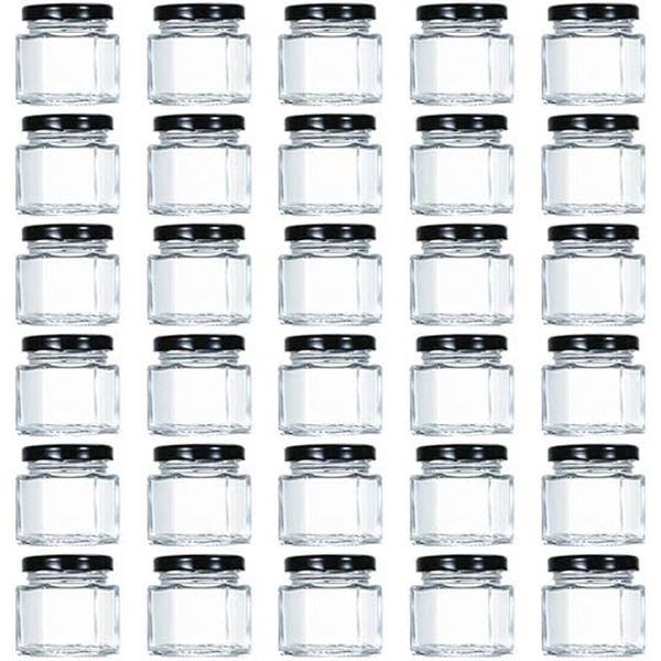 BOX OF 30 CRAFT BOTTLES WITH SCREW ON LIDS