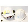 Image 1 : LOT OF 2 HARD HATS WITH ONE SET OF EAR PROTECTION