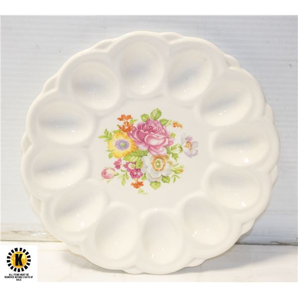 VTG. E & R AMERICAN ARTWARE DEVILED EGG PLATE