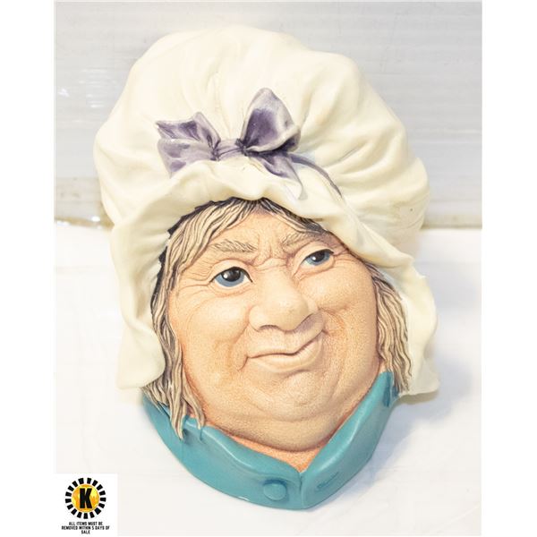 ENGLAND BOSSONS CHALKWARE HEAD SARAH GAMP 1964