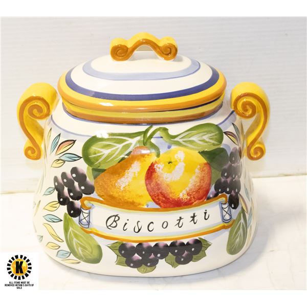 HANDPAINTED BISCOTTI OVAL JAR