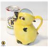 Image 1 : 1930s CREAM JUG/PITCHER YELLOW BABY CHICK 6 IN. H