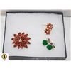 Image 1 : POINSETTIA BROOCH & EARRINGS & EARRINGS