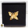 Image 1 : GOLDTONE BUTTERFLY W FAUX PEARLS BROOCH IN BOX