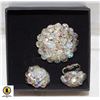 Image 1 : VTG. AURORA BOREALIS CRYSTAL BROOCH & EARRINGS