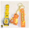 Image 1 : PIKACHU WATCH & CHARMANDER KEYCHAIN