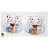 Image 1 : PAIR OF CRYSTAL BEARS WITH HEART FIGURINE