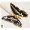 Image 1 : VTG GOLD-DIPPED BUTTERFLY PENDANT/NECKLACE