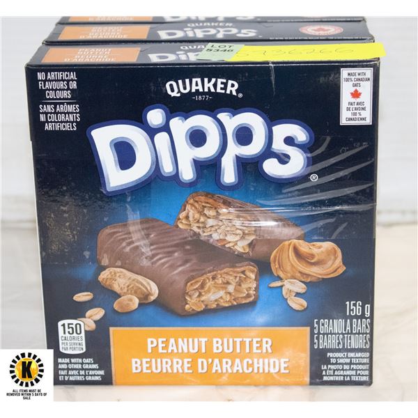 6 NEW BOXES OF QUAKER DIPPS - PEANUT BUTTER FLAVOR