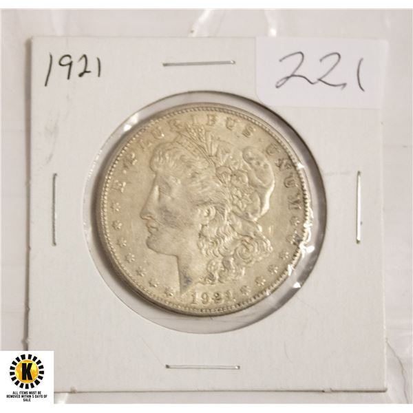 221)1921 SILVER MORGAN DOLLAR