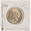 Image 1 : 220)1923 SILVER PEACE DOLLAR