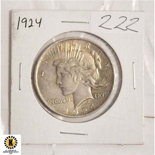 222)1924 SILVER PEACE DOLLAR