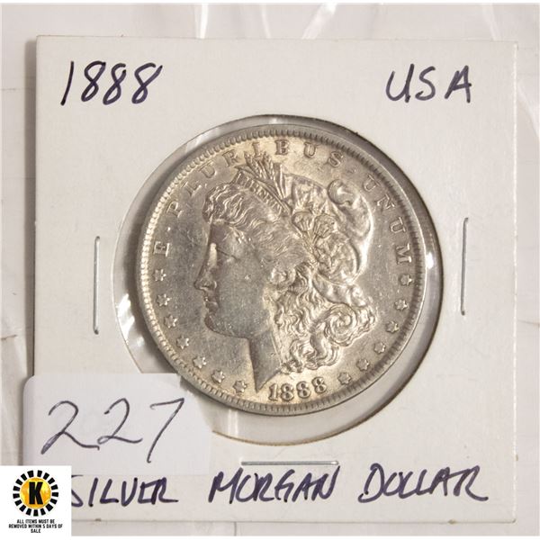 227)1888 SILVER MORGAN DOLLAR