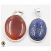 Image 1 : #374-NATURAL LAPIZ LAZULI  , CAMELIAN  PENDANT