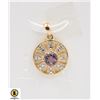 Image 1 : #264-UNHEATED AMETHYST& CZ  PENDANT