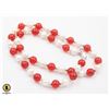 Image 1 : #300-NATURAL FRESH WATER PEARL ,RED JADE NECKLACE