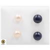 Image 1 : #216-NATURAL AKOYA PEARL STUD EARRINGS /2 PAIRS