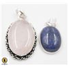 Image 1 : #379-NATURAL LAPIZ LAZULI, ROSE QUARTZ  PENDANT