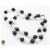 Image 1 : #306- FRESH WATER PEARL ,BLACK AGATE NECKLACE