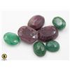 Image 1 : #57-GREEN EMERALD & RUBY GEMSTONE 72.55 CT