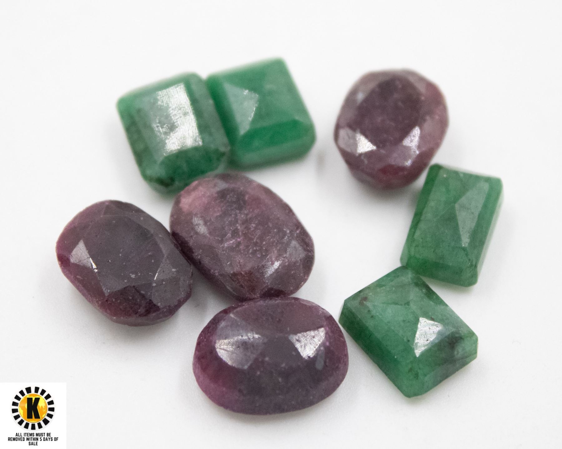 Green Ruby Colours #61-GREEN EMERALD & RUBY GEMSTONE 97.70 CT