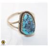 Image 1 : STERLING SILVER & TURQUOISE RING SIZE 6