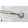 Image 1 : LARGE PRONG CZ STERLING NECKLACE 8"
