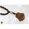 Image 1 : TIGER EYE AND JADE LUCKY BUDDHA AMULET 20"