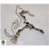 Image 1 : GARNET & STERLING SILVER NECKLACE 8"