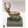Image 1 : BRASS BUCK ON MARBLE PLINTH