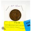 Image 1 : 1837 PROVINCE OF CANADA HALF PENNY BANK TOKEN