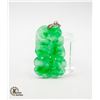 Image 1 : GREEN JADE PENDANT WHITE GOLD PLATED PENDANT