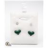 Image 1 : 2 PAIRS OF EARRINGS JADE + CZ EARRINGS