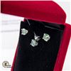 Image 2 : 3 ROUND GREENISH BLUE MOISSANITES SET IN EARRINGS
