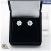 Image 1 : GRA CERTIFIED MOISSANITE EARRINGS SET IN SILVER