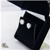 Image 2 : GRA CERTIFIED MOISSANITE EARRINGS SET IN SILVER