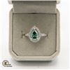 Image 1 : SILVER PLATED BLUISH GREEN PEAR SHAPED MOISSANITE