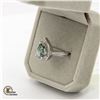 Image 2 : SILVER PLATED BLUISH GREEN PEAR SHAPED MOISSANITE