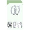 Image 3 : SINGLE HALF ROW EARRINGS S925 SILVER MOISSANITE