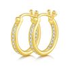 Image 1 : SINGLE HALF ROW EARRINGS S925 SILVER YELLOWGOLD