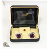 VINTAGE COSTUME CUFFLINKS AND TIE PIN SET