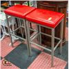 Image 1 : 2 RED BAR STOOLS TOGETHER-ESTATE