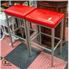 Image 1 : 2 RED BAR STOOLS TOGETHER-ESTATE