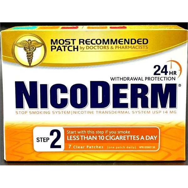 NEW NICODERM STEP 2 PATCHES - 7 CLEAR PATCHES PER